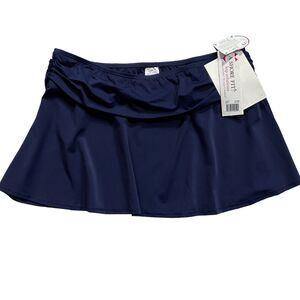 A Shore Fit Womens Swimwear size 22W new nwt Dark Blue Swimsuit Cover Up Skirt